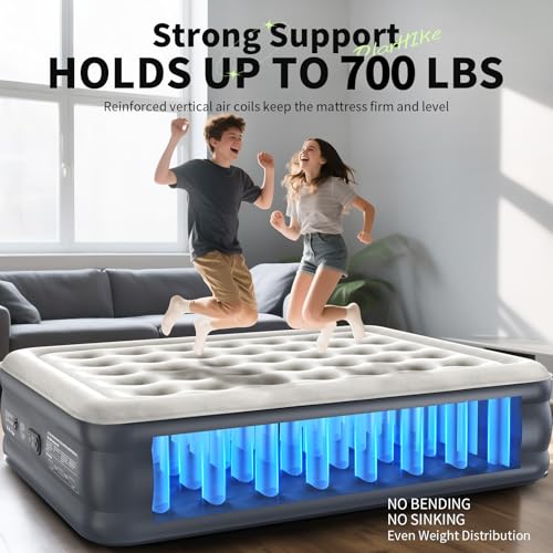Queen Air Mattress with Built-In Pump, 18-Inch Raised Inflatable Bed