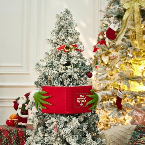 Funny Plush Elf Reading Book Christmas Tree Topper - Holiday Xmas Decor