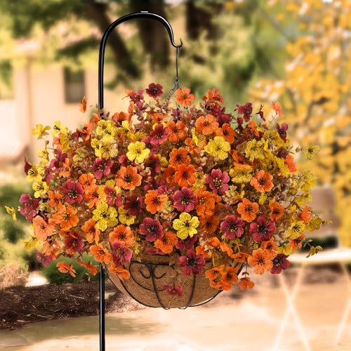 Artificial Fall Flowers Outdoor UV Resistant - 12 Bundles Faux Silk Daisies