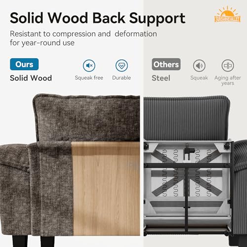 2-Piece Modular Chenille Sofa Set - Deep Seat Loveseat and 3-Seater Couch