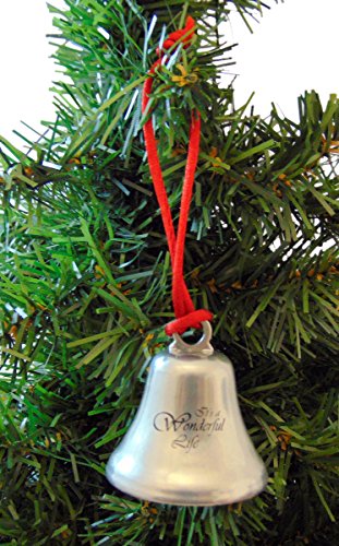 Classic Metal Christmas Ornament Bell with Bedford Falls Gift Bag