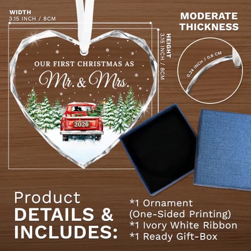 First Christmas Married Ornament 2026 - Mr & Mrs Wedding Gift, 1st Mr & Mrs Variant