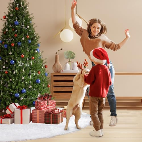 48-Inch White Faux Fur Christmas Tree Skirt - Plush Nordic Snow White