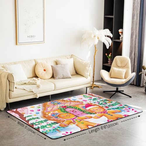 Feelyou 3'3" x 4'11" Pink Merry Christmas Kids Area Rug - Living Room & Playroom
