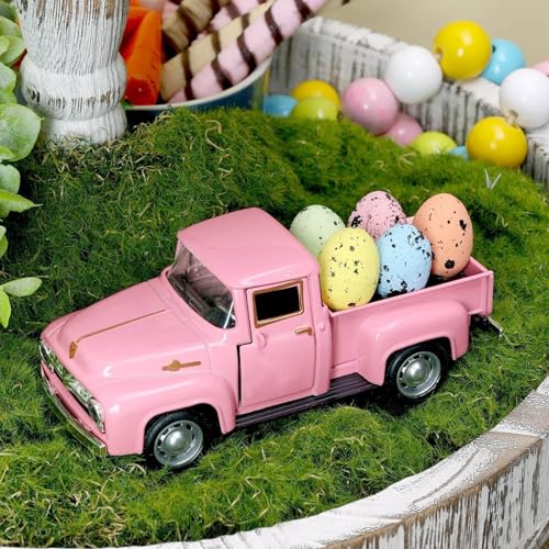 Mini Metal Easter Pickup Truck Decoration with Removable Eggs