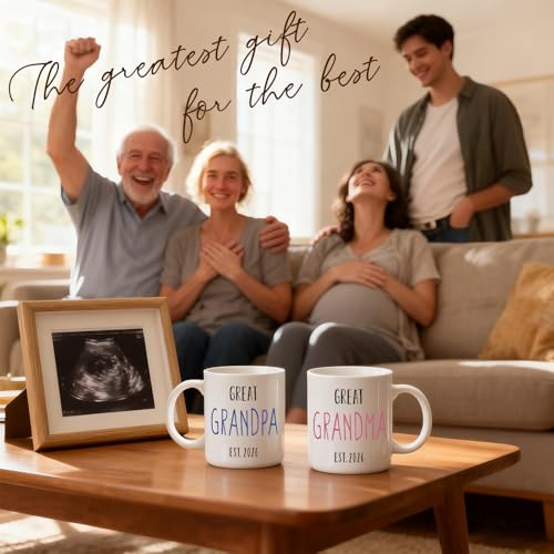 Great Grandparents EST 2026 Coffee Mug Set of 2 - Thank You Gift, 11oz