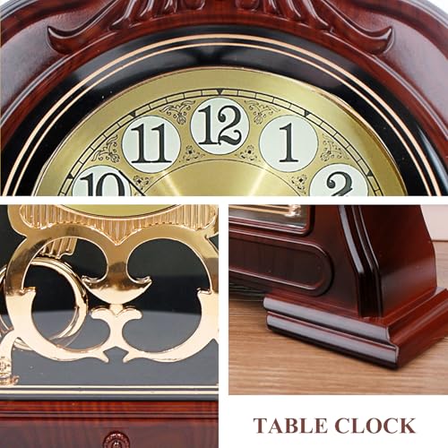 Antique Mantel Clock with Swinging Pendulum - Farmhouse Tabletop Decor