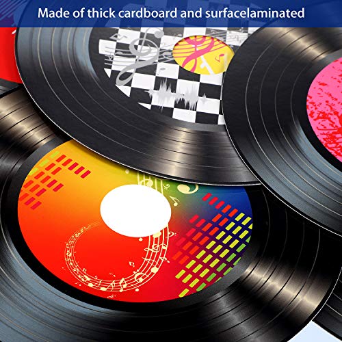 35 Pcs 7-Inch Retro Record Wall Cut-Outs for 50s Rock and Roll Party Decor