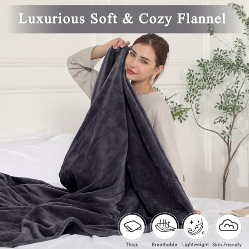 Electric Heated Blanket Full Size - Soft Flannel with 6 Heat Settings & Auto Shut-Off