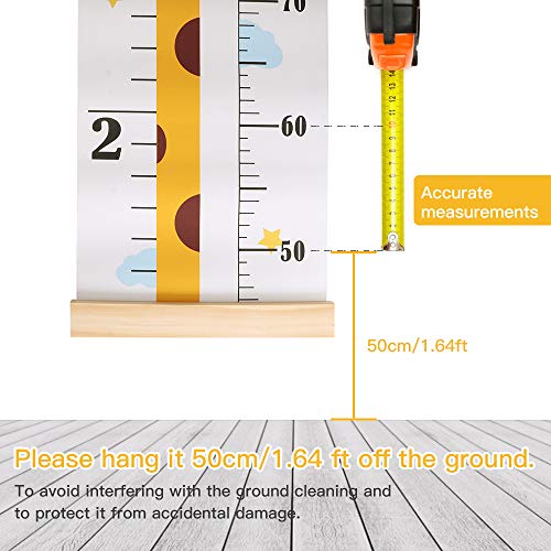 Kids Canvas Height Ruler Growth Chart - Hanging Wall Decor for Nursery