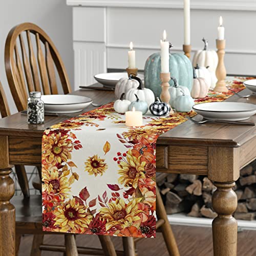 Artoid Mode 210 GSM 13x36 inch Table Runner in Orange/Beige – 100% Polyester