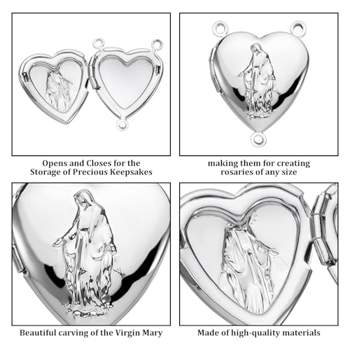 12 Pcs 1-Inch Our Lady of Grace Rosary Centerpiece Locket Connectors
