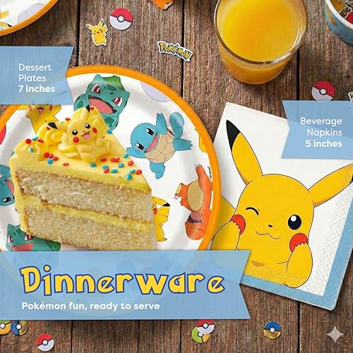 Pokemon Birthday Party Decorations Kit with Banner & Tablecloth
