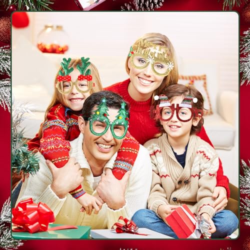 Kanayu 144 Pcs Christmas Glasses Bulk Set for Kids & Adults, 16 Styles - Classic Edition