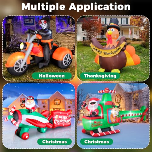 2A Replacement Inflatable Blower with 12V Adapter and 7 LED Lights for Holiday Decor