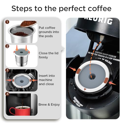 Reusable Stainless Steel K-Cup Coffee Pods - Universal Fit (2-Pack)