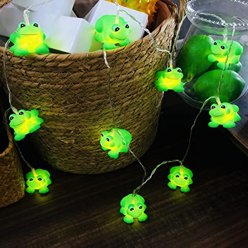 Sezrgiu 1.65m A-Frog Battery-Operated String Light with 10 LEDs for Kids Bedroom & Holiday Decor