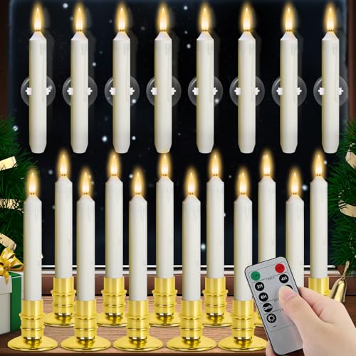 Verdenu 20 Pack Window Candles Battery Operated with Timer – 2 Remotes Included