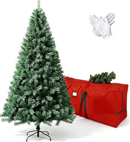 NIISDROP 5 FT Green Artificial Christmas Tree with Hinged Branches, Bag & Gloves - 4ft 11in Variant