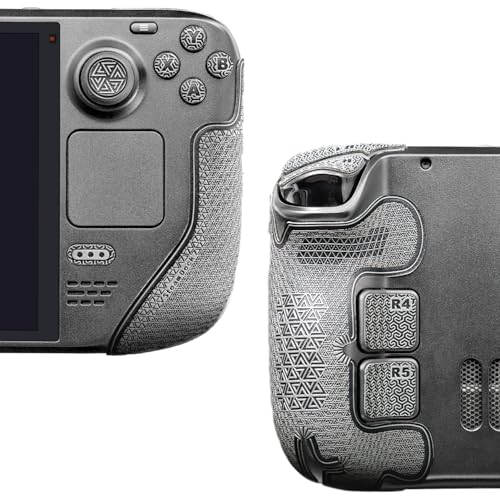 Luck&Link PRO Dark Gray Controller Grip Skin for Steam Deck OLED & LCD, Anti-Slip, Textured Handle & Button Cover