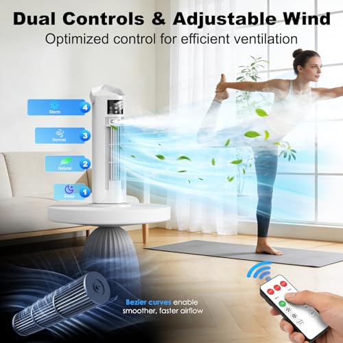 Portable Evaporative Air Cooler with 750ml Tank & Remote Control