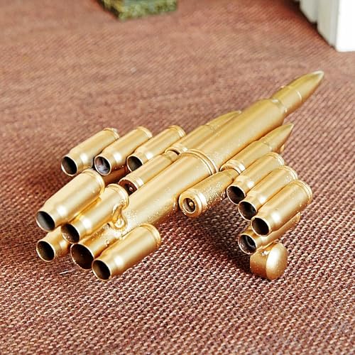Handmade Bullet Shell Fighter Airplane Sculpture Metal Military Art Decor