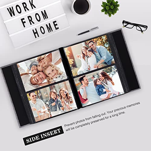 Linen 4x6 Photo Album with Cover Window, 200 Pockets, Gray