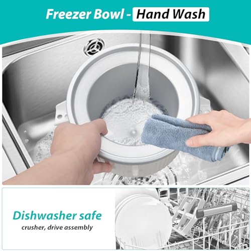 Ice Cream Maker Freezer Bowl Attachment for 4.5Qt and Larger Stand Mixers