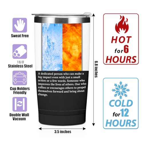 20oz Black Difference Maker Gift Insulated Water Bottle - Thank You Gift