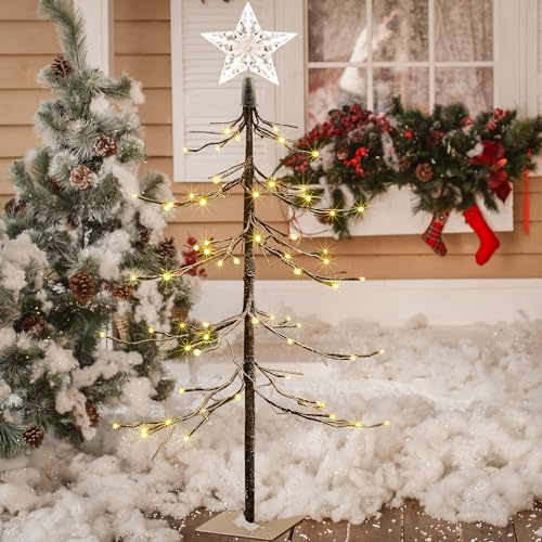 SPIRIT STAR CHRISTMAS CENTER 3FT Lighted Snow Tree with 72 LED Indoor Outdoor Decoration
