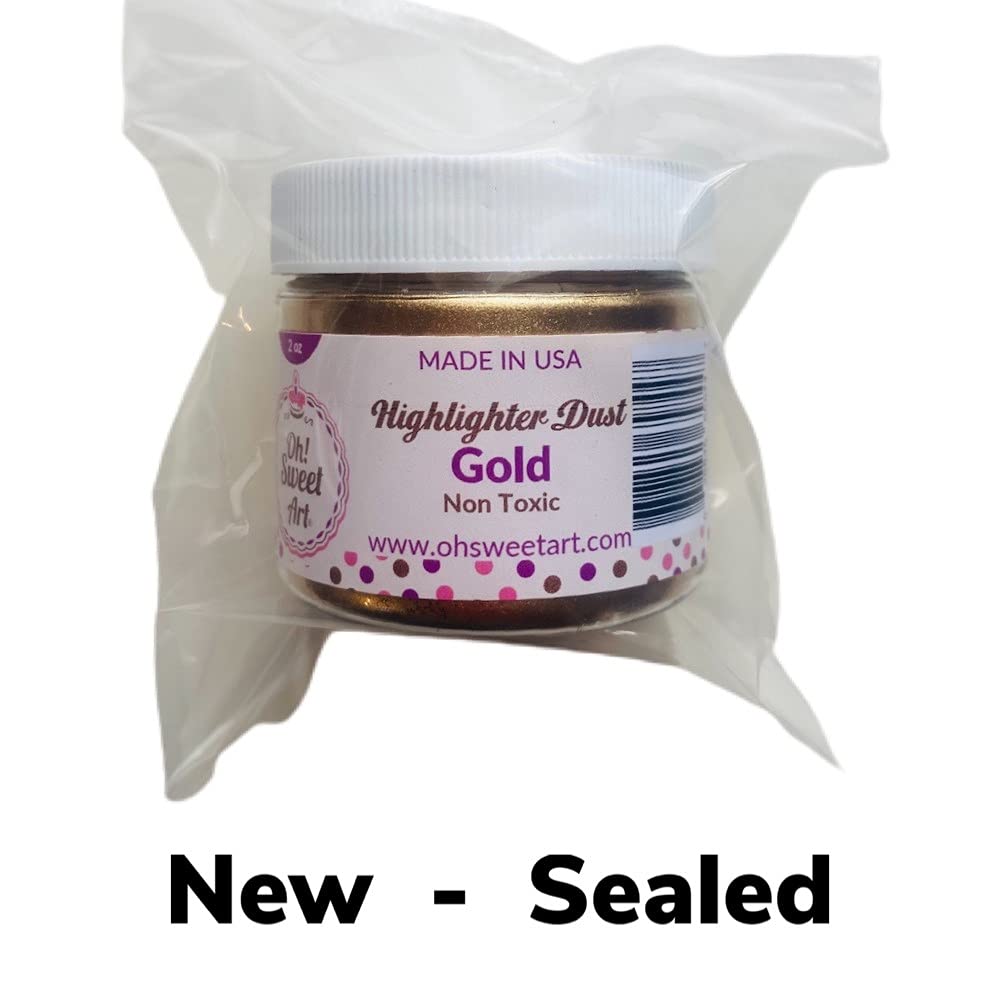 GOLD HIGHLIGHTER DUST 2 Oz OUNCES, metallic dust, By Oh! Sweet Art