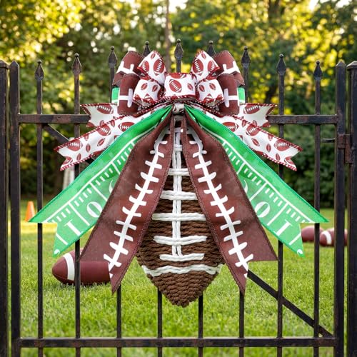 Lyrow Rattan Football Wreath Decor 9.84-inch Front Door Hanging Craft