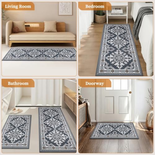 3-Piece Kitchen Rug Set, Non-Slip Washable Floor Mats for Kitchen & Home