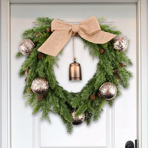 VAINECHAY Vintage Rustic Bronze Christmas Ornaments - 80mm Pack of 12