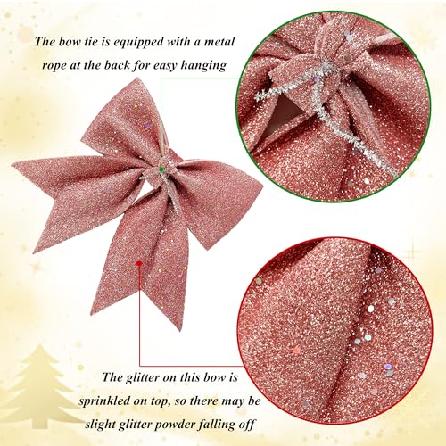 Prudance 10" Glitter Bow Set - 5 Color Christmas & Event Decor Bows