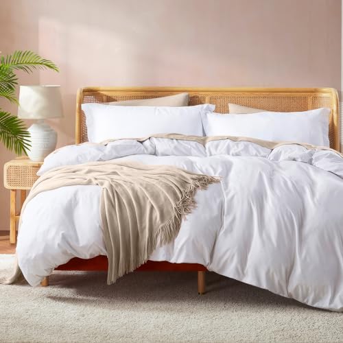 Soft Double-Brushed Queen Duvet Cover Set - 3-Piece Bedding with Pillow Shams