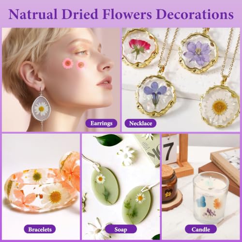 103 Pcs Real Dried Pressed Flowers Set for Resin Molds, Candles & Crafts