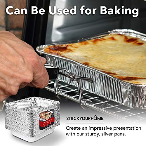 9x13 Disposable Aluminum Foil Pans (30 Pack) - Half Size Deep Steam Table Trays