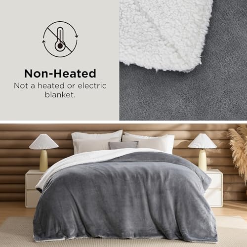 Bedsure Sherpa Fleece Throw Blanket - Reversible Plush Couch Blanket (50x60)