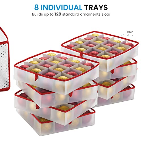 Christmas Ornament Storage Box Holds 128 Ornaments Red