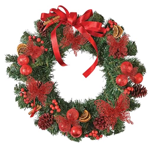Red 3D Glitter Butterfly Christmas Tree Ornaments - 12-Pack 5-inch Decor