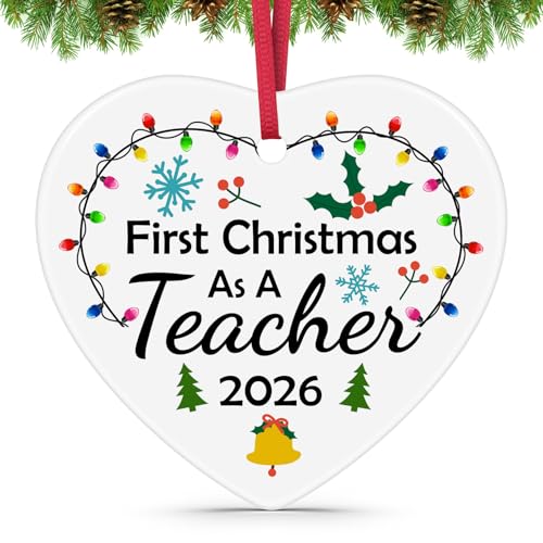Teacher Christmas Ornament - First Year Appreciation Gift for Educators