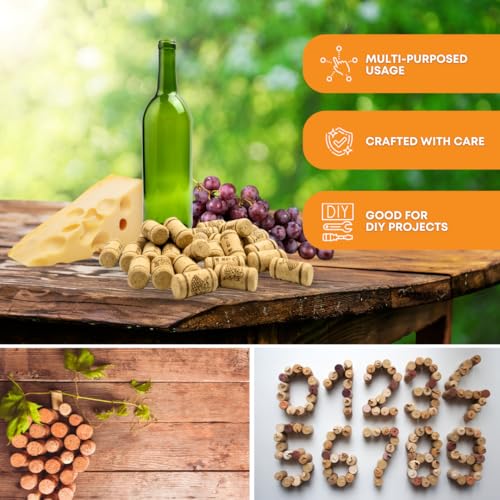 FastRack Pack of 100 #9 Wine Corks - Natural Tapered Bottle Stoppers