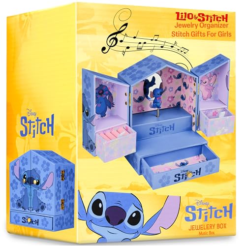 Musical Jewelry Box for Girls with Mirror and Storage Drawers