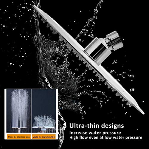 8-Inch Stainless Steel Rain Shower Head - High Pressure Rainfall Shower