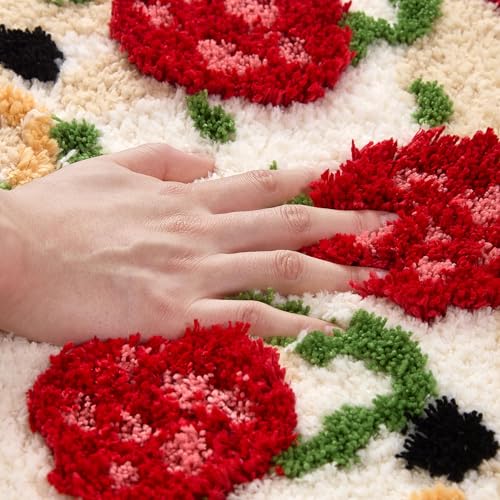 Funny Pizza Slice Rug, 24x24 Inch Fluffy Non-Slip Area Carpet for Home Decor