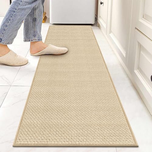 Washable Jute Runner Rug 6ft - Non-Slip Farmhouse Hallway & Kitchen Mat