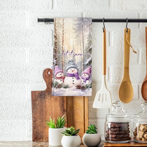 Snowman-2 Rustic Farmhouse Christmas Kitchen Towels 16x24in WAITPI