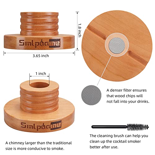 Smlpuame Cocktail Smoker Kit - Old Fashioned Whiskey Bourbon Drink Set with Natural Cherry Wood Chips & Smoke Infuser