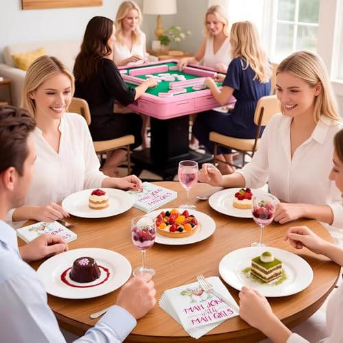 Gueevin 30 Pcs Mahjong Cocktail Napkins Funny Party Supplies, Paper, Vivid Print
